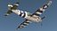 3D fighter aircraft republic p-47 model