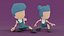 Готов к игре Low Poly Rigged Character Pack
