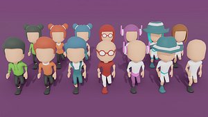 Low Poly Rigged Character Pack Game Ready