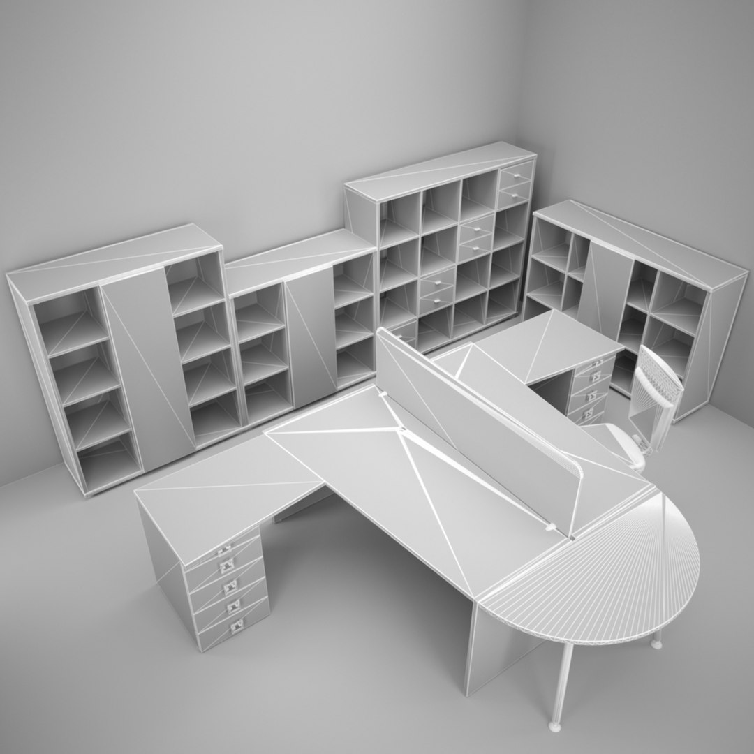 3d Model Of Rack Office Table