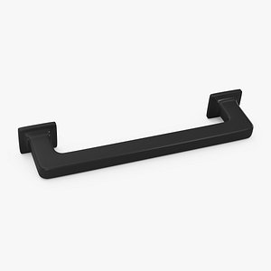 Kitchen Cabinet Handle Footed Black 3D model