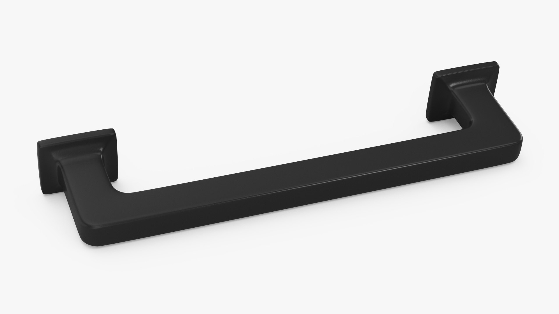 Kitchen Cabinet Handle Footed Black 3D model preview