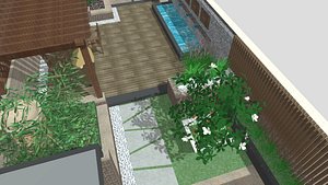Modern Duplex Rooftop Garden Kit Panoramic Terrace System 3D model