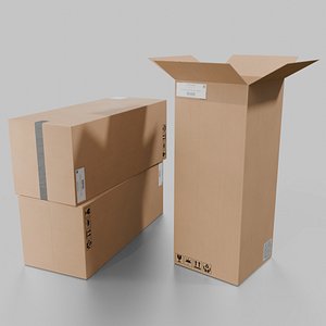 Cardboard Cube Tall Box - Rigged and Fully Customizable