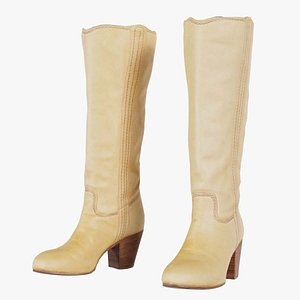 3D model Tall Beige Boot Remastered