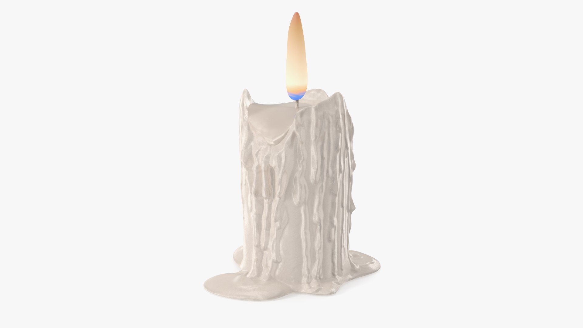 Burning Candle White 3D model preview