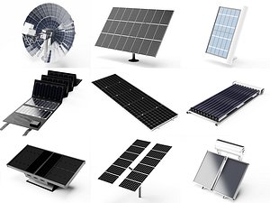 Solar Panel And Renewable Energy System Industrial Collection 3D model