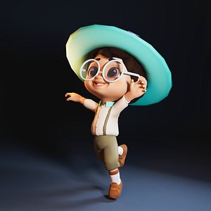 Cute Character Rig 3D model