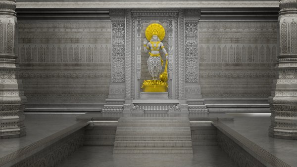 hanuman temple interior 3d model model