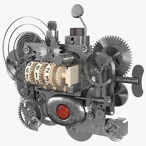 clockwork gear counter mechanism 3D