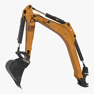 excavator boom arm rigged 3D