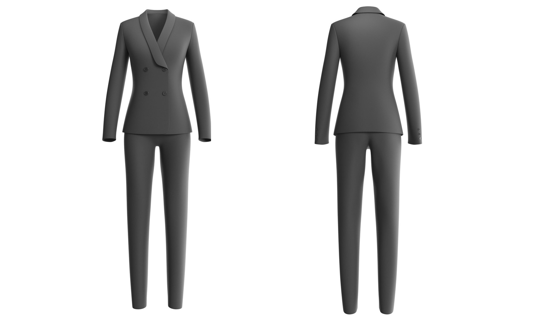 Female Suit - Lowpoly Complete Suit Set Model - TurboSquid 1730508