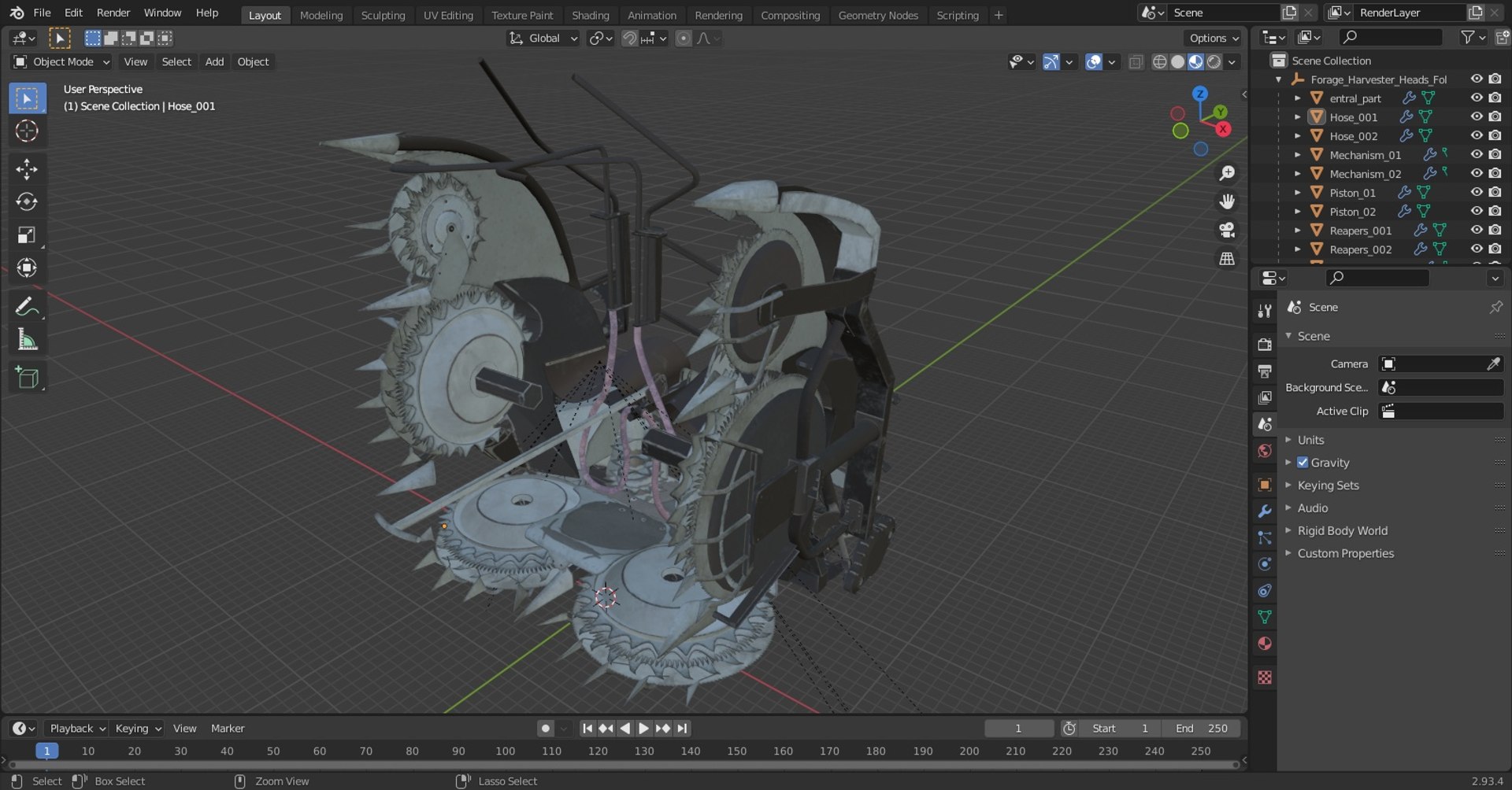 3D Forage Harvester Heads Folded - TurboSquid 1953269