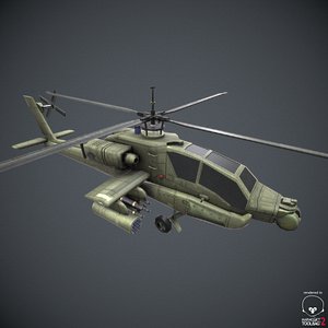 Apache Helicopter - Low Poly Game Ready