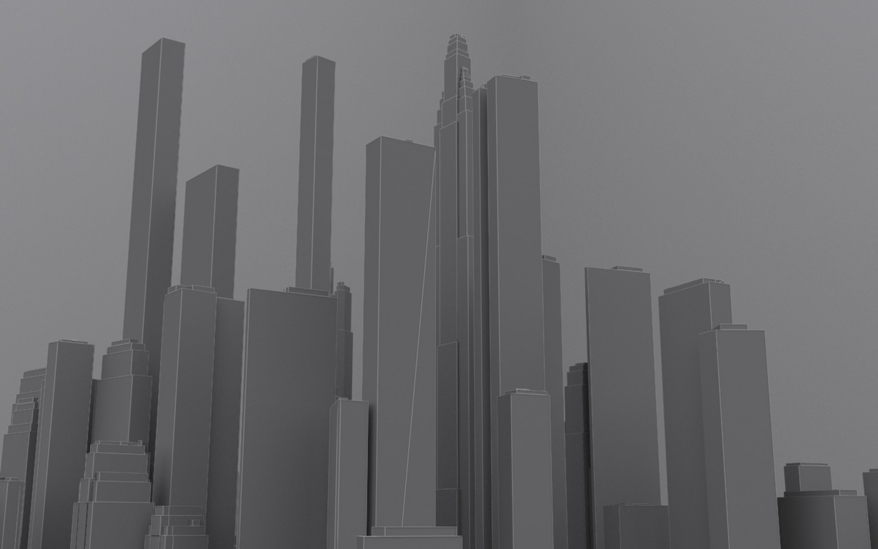 3d City Distant Model