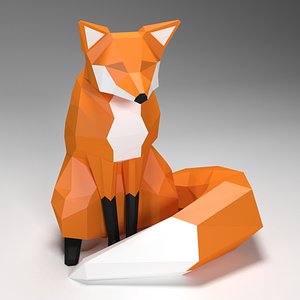 fox low poly style