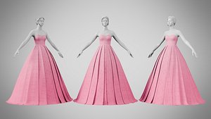 3D Dress 48 Tickle Me Pink With Design