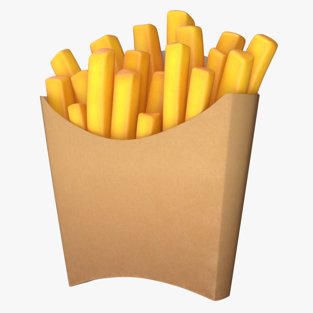 French fries in paper bag, studio shot stock photo
