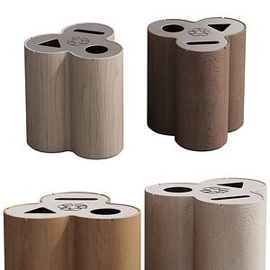 3D 529 exterior and architecture 21 trash cans trio by materia model