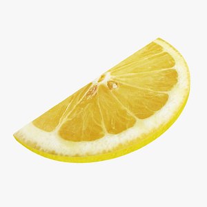 Lemon round slice half 2 model