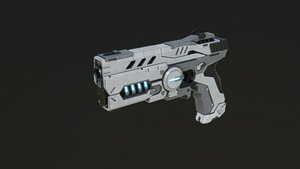 Sci-fi hand gun pistol 001 3D