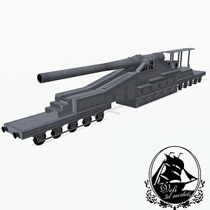 3d railway gun model