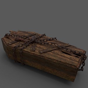 Wooden Coffin With Hand