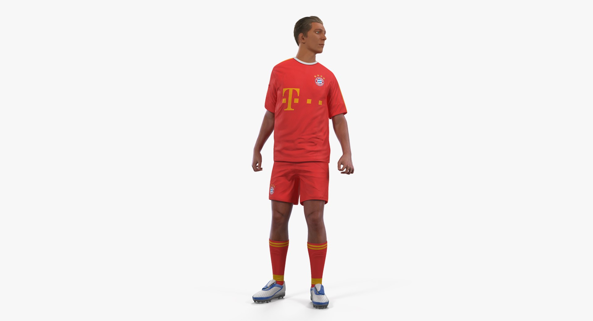 Soccer or Football Player Bayern Rigged for Maya 3D Model 3D model preview