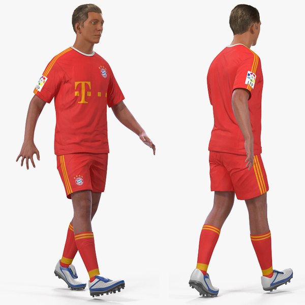 3D soccer football player bayern model