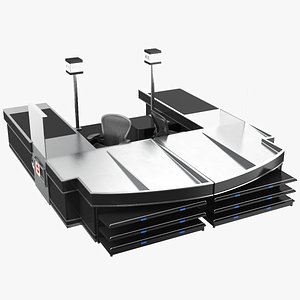 Detailed Cash Counter Checkout 3D
