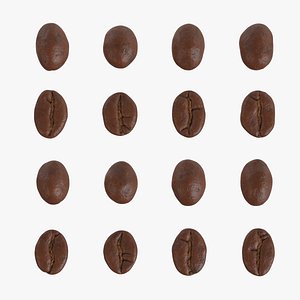 3D Coffee beans medium model