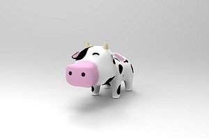 3D cartoon cute cow -