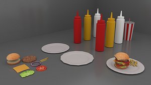 3D fast food pack model