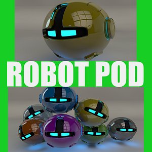 yellow robotic pod 3d 3ds