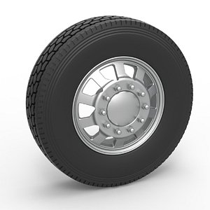 3D Diecast Front custom wheel of semi truck Version 18 Scale 1 to 25