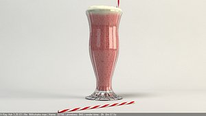 strawberry milkshake 3D model