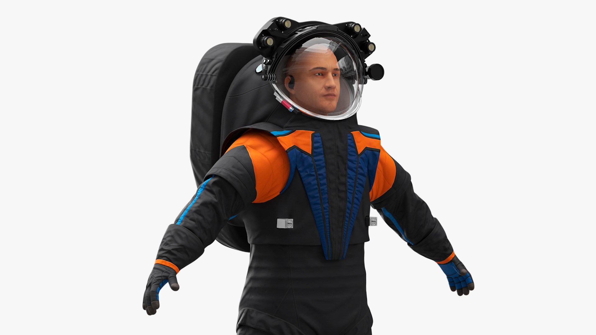 Astronaut Spacesuit A pose 3D model preview