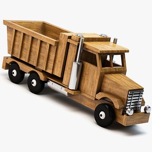 wooden toy truck wood 3d c4d