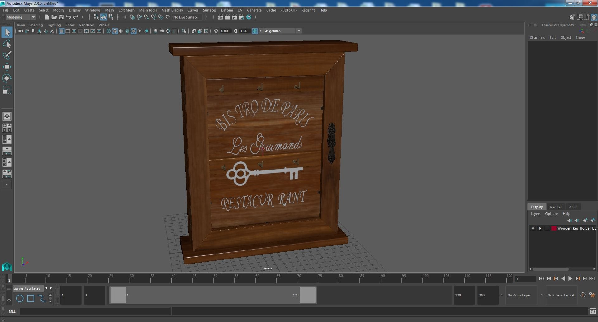 Wooden Key Holder Box 3D - TurboSquid 1817838