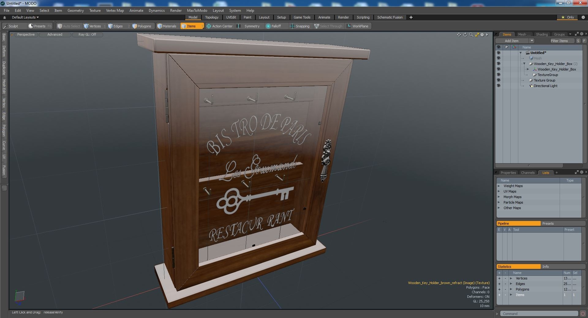 Wooden Key Holder Box 3D - TurboSquid 1817838