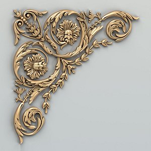 carved corner decor 3D