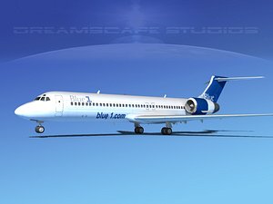 turbines boeing 717-200 717s 3d model