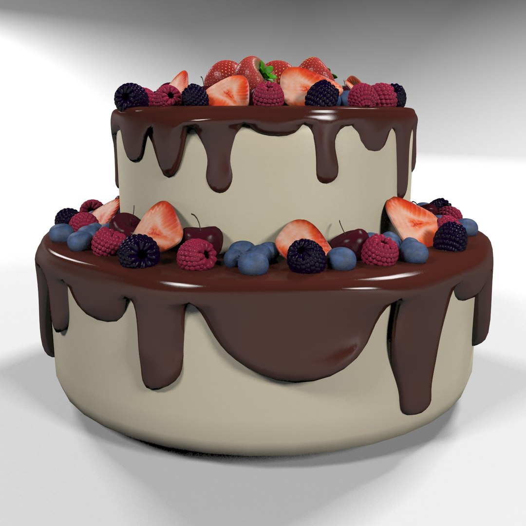 Sweet Berry Cake Model - TurboSquid 1408930