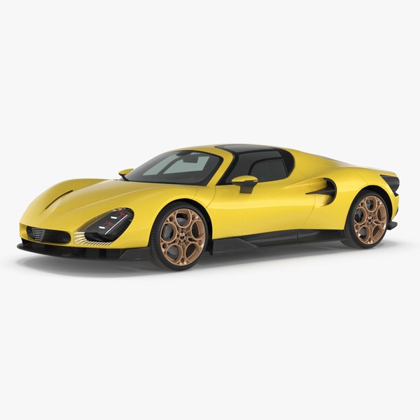 3D Exclusive Supercar Coupe Yellow Simple Interior model