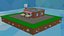 Cartoon Corner Coffee Shop Cafe low-poly