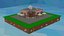 Cartoon Corner Coffee Shop Cafe low-poly