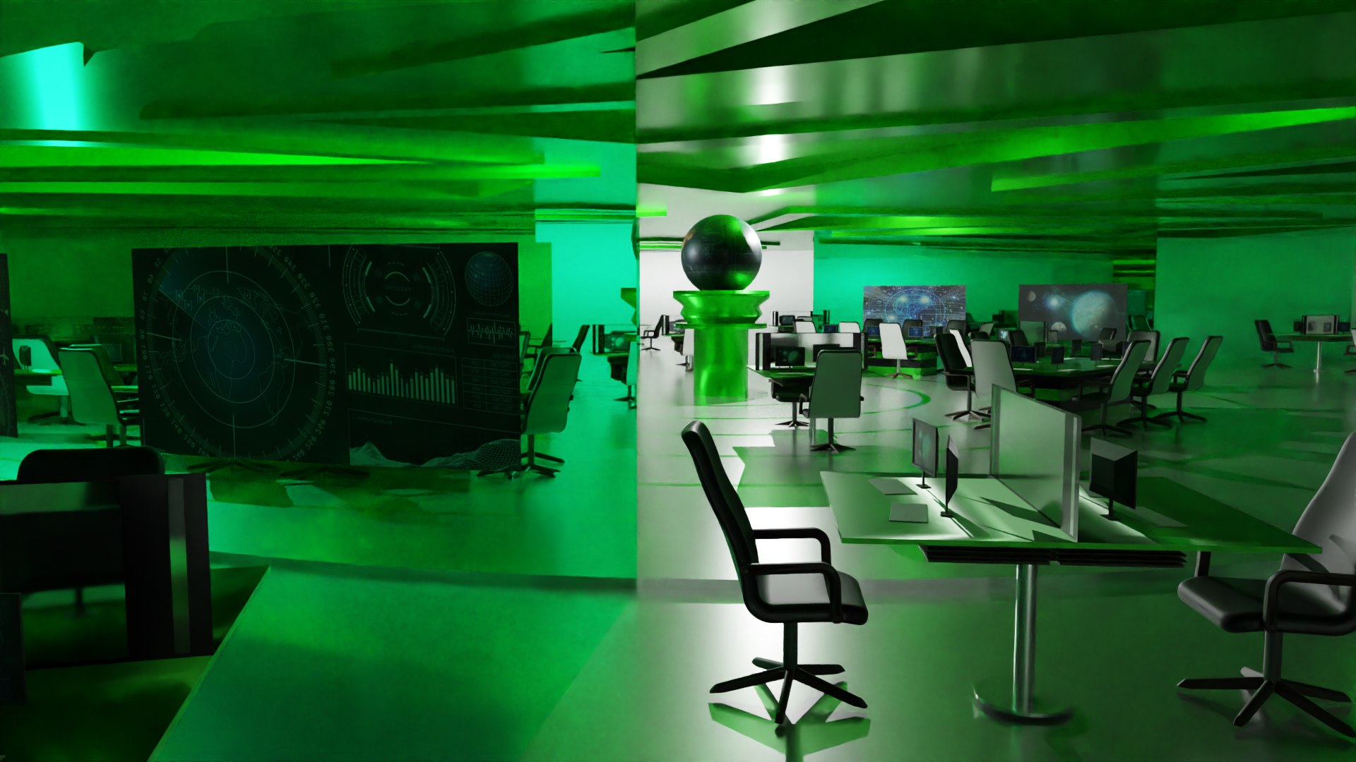 Sci-Fi Command Center 3D Model - TurboSquid 2161393