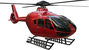 3D Eurocopter EC 135 Red Helicopter model