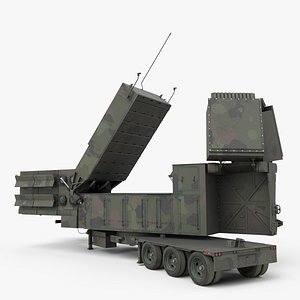 Military Phased Array Radar System Camouflage Paint Rigged