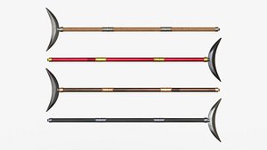 3D model Japanese Spear Yauki Nari Yari 4 colors